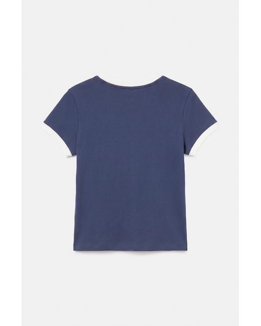 Pull&Bear Black Slim-Fit T-Shirt With France Graphic