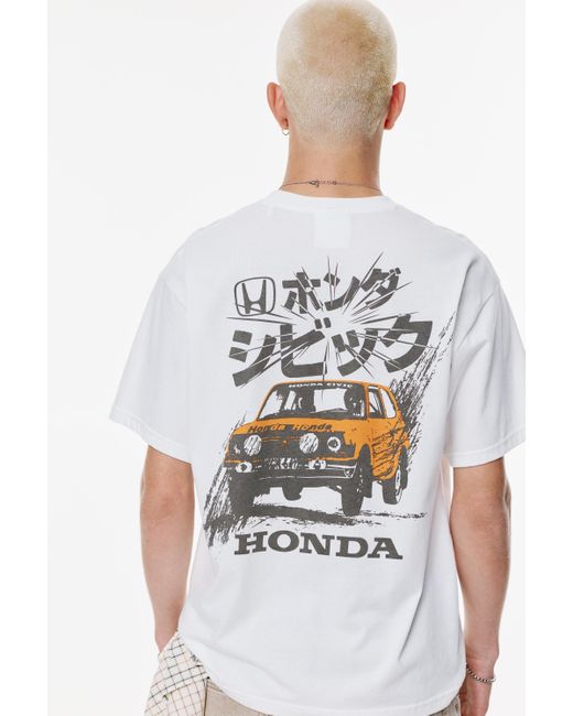 Pull&Bear Honda Civic Rally T-Shirt in White für Herren
