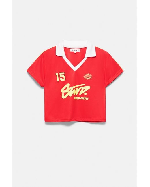 Pull&Bear Red Stwd Spain T-Shirt