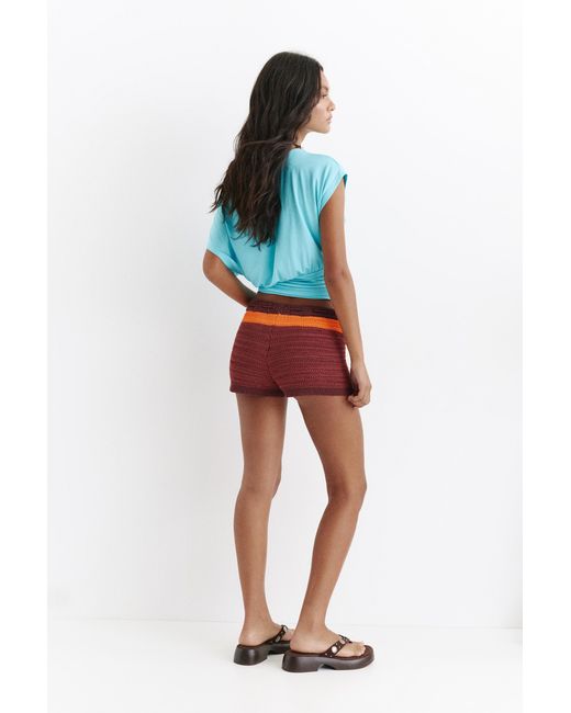 Pull&Bear Blue Crochet Knit Shorts