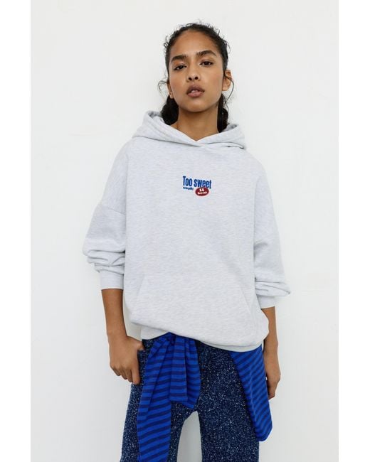 Pull&Bear White Bear Graphic Hoodie