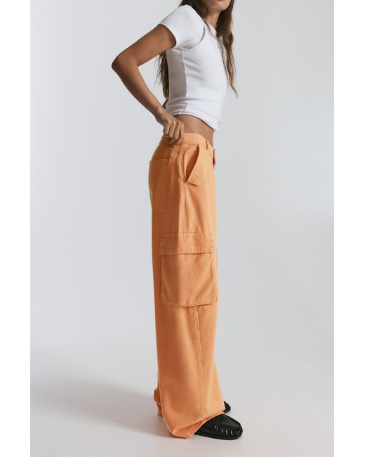 Pull&Bear Orange Balloon Fit Cargo Trousers