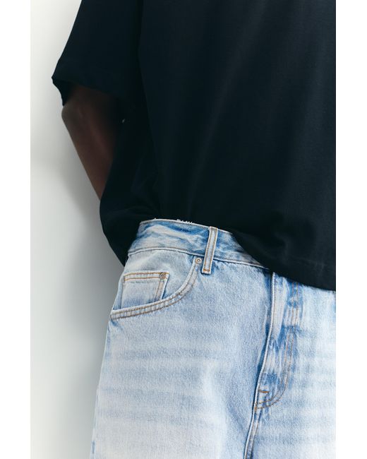 Bermuda Skater Bas Effiloché Pull&Bear pour homme en coloris Blue