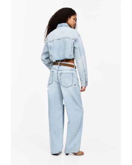 Pull&Bear Blue Cropped-Jeansjacke