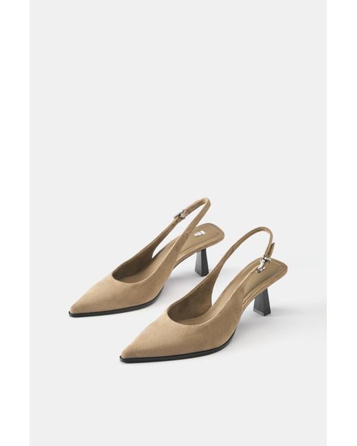 Pull&Bear White Slingback Heels