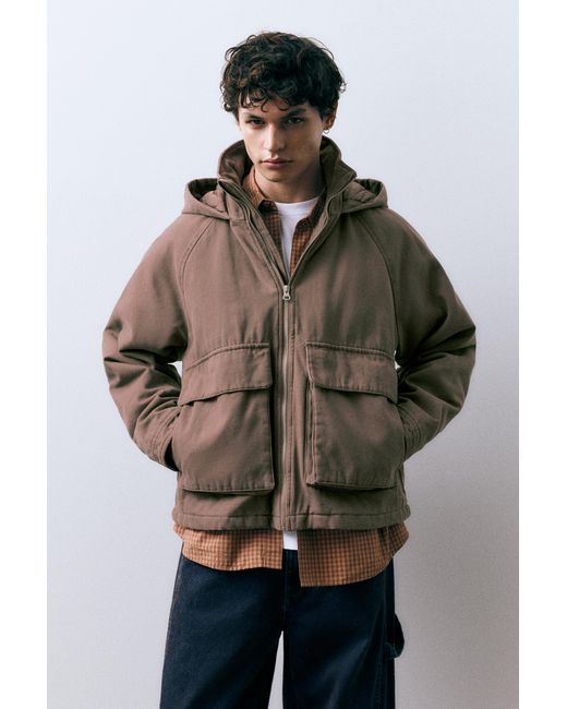 Pull&Bear Multicolor Worker Jacket With Embroidered Back for men