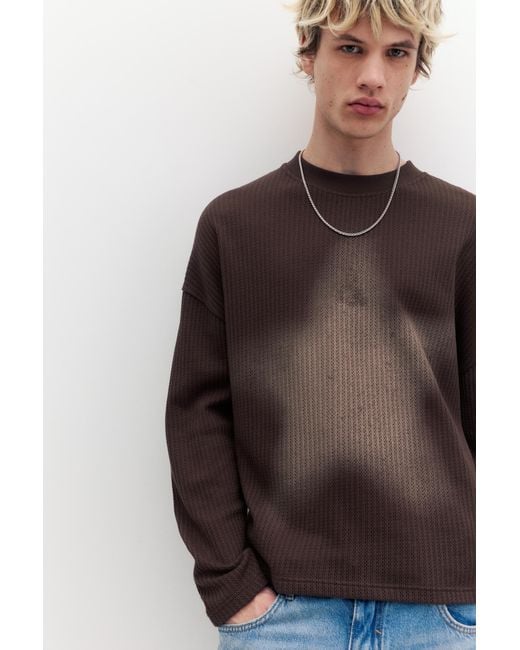 Pull&Bear Blue Knit Star T-Shirt for men