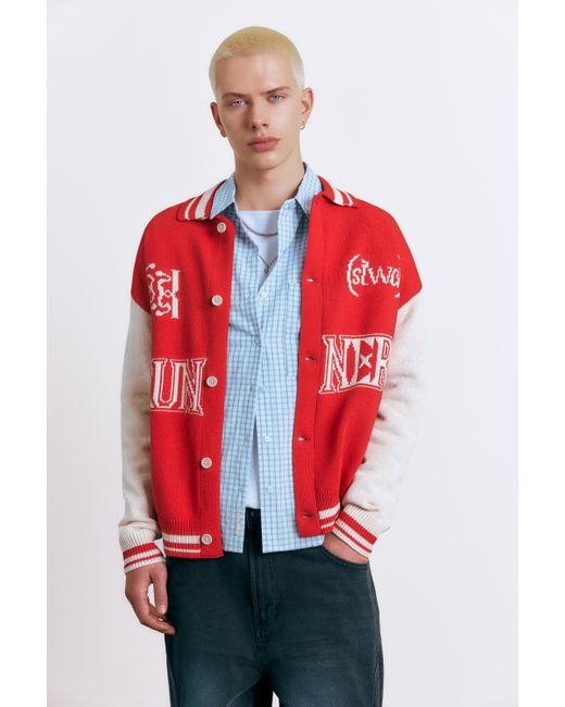 Pull&Bear Blue Stwd Cardigan for men
