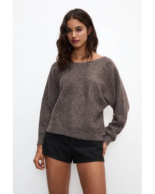 Pull&Bear Brown Asymmetric Knitted Jumper