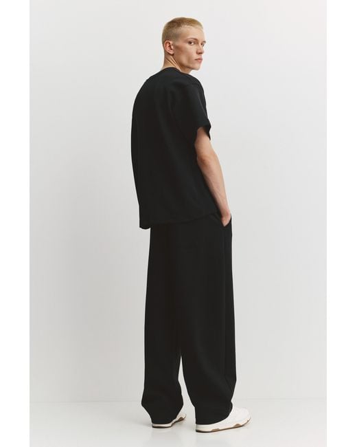 Pull&Bear Black Balloon Interlock Tracksuit Trousers for men