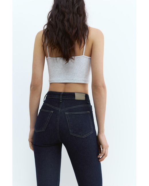 Pull&Bear Blue High-Waist Flared Jeans