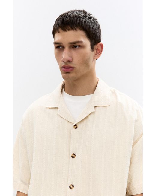Pull&Bear Kurzarmhemd Mit Leinen in White für Herren