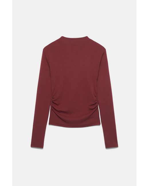 Pull&Bear Red High Neck Top