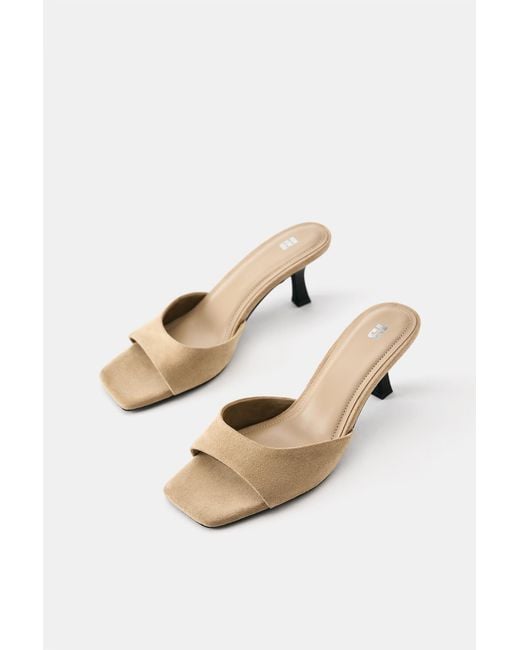 Pull&Bear Blue Mules Mit Absatz