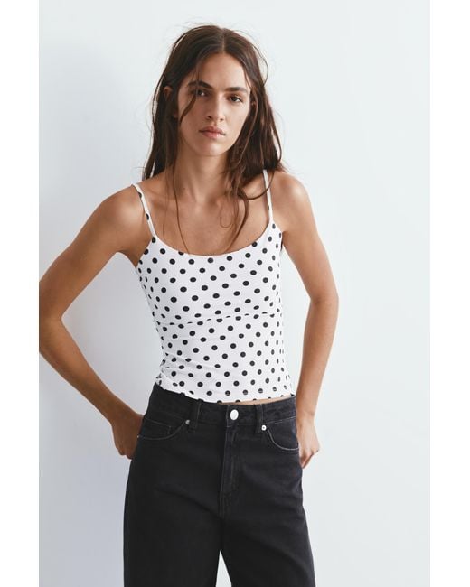 Pull&Bear White Polyamide Adjustable Strap Top
