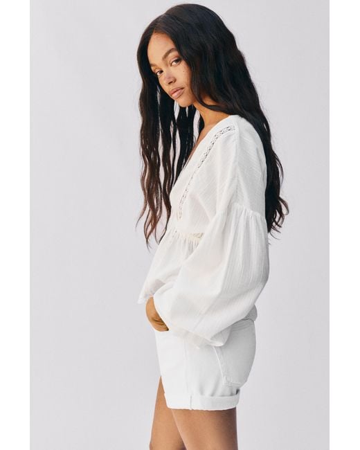 Pull&Bear Gray Embroidered Blouse