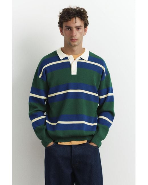 Polo di Pull&Bear in Blue da Uomo
