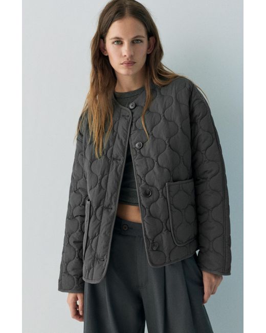 Pull&Bear Gray Lightweight Padded Jacket