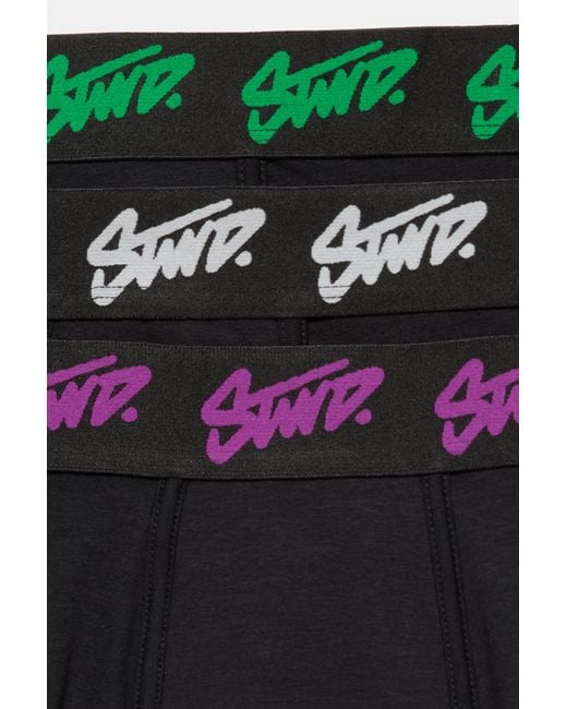 Pull&Bear Black 3-Pack Of Stwd Boxers for men