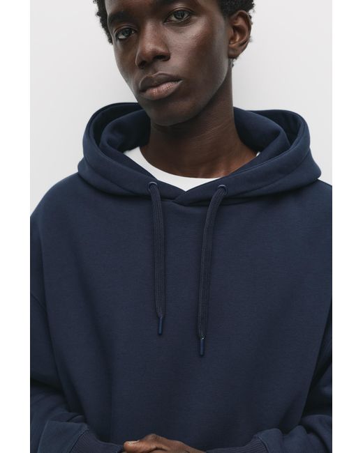 Pull&Bear Basic Hoodie in het Blue voor heren