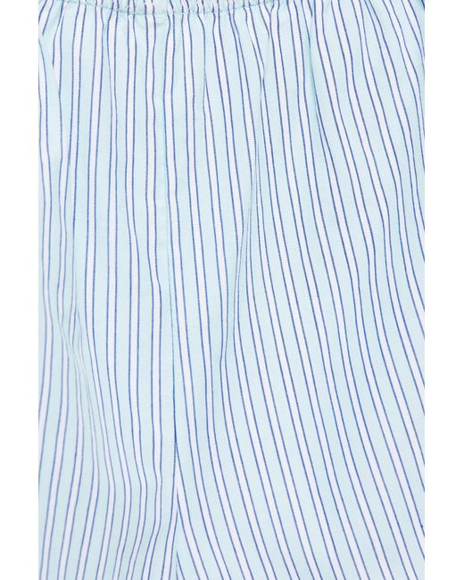 Pull&Bear Gestreepte Pyjamalook Short in het Blue