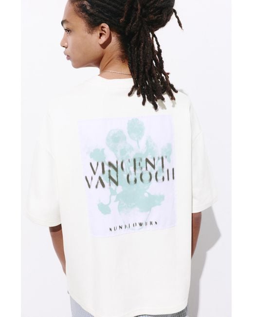 Pull&Bear White Short Sleeve Van Gogh T-Shirt for men
