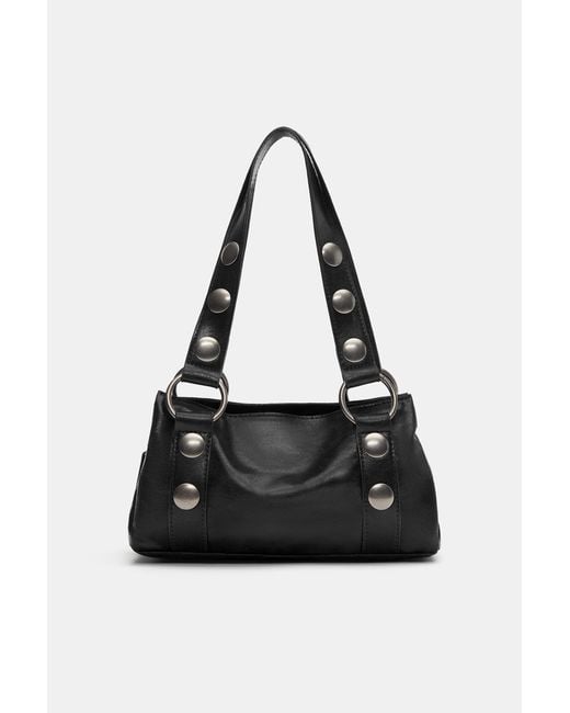 Pull&Bear Black Studded Shoulder Bag
