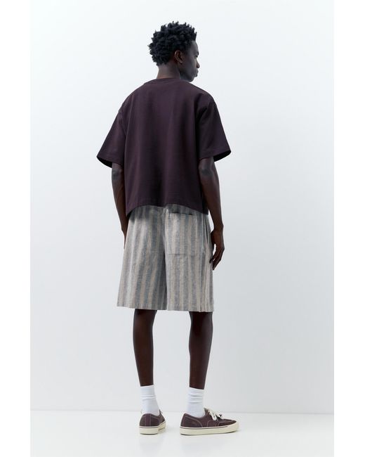 Pull&Bear Multicolor Linen Blend Jogger Bermuda Shorts for men