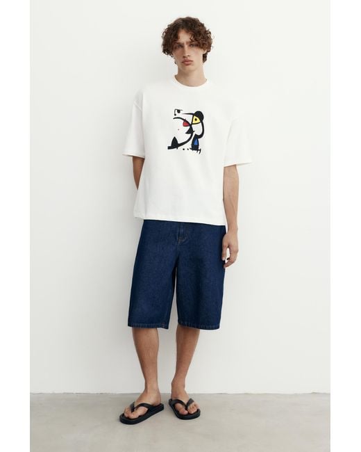 Pull&Bear Black Miró Relaxed Fit T-Shirt for men