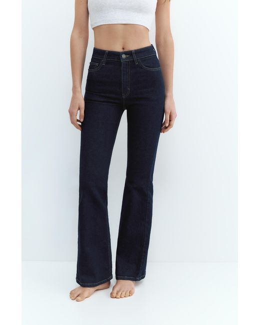 Pull&Bear Blue High-Waist Flared Jeans