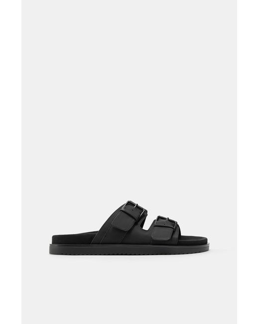 Pull&Bear White Buckle Sandals for men