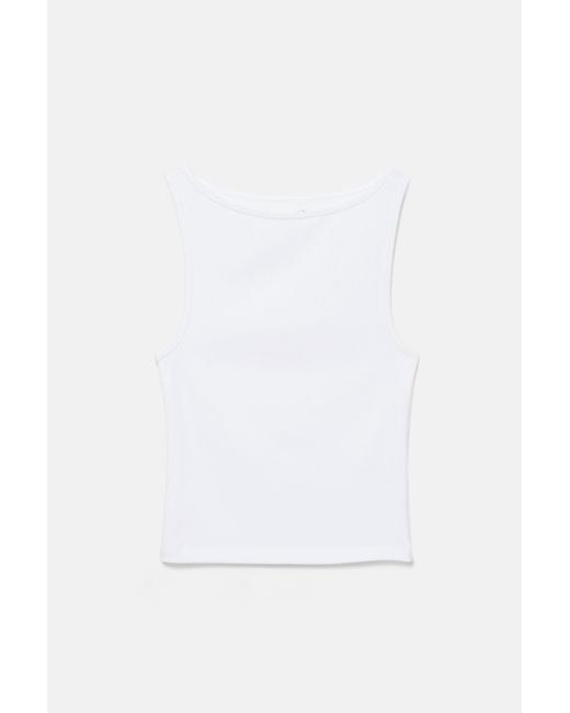 Pull&Bear Tanktop Met Boothals in het White