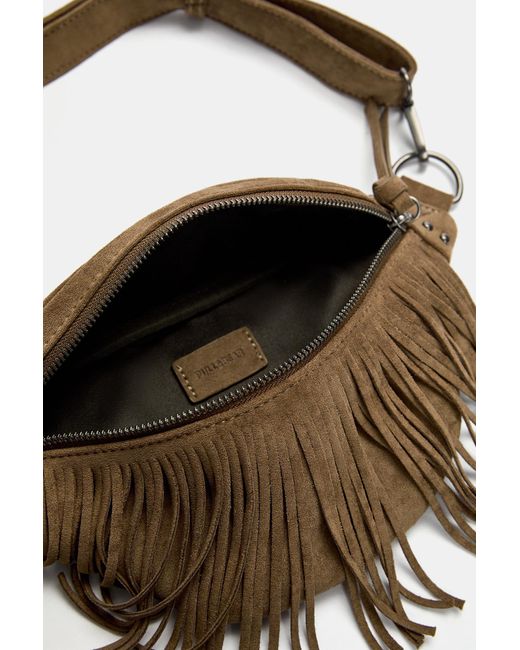 Pull&Bear Brown Gürteltasche Mit Fransen