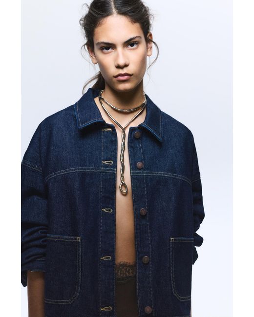 Pull&Bear Blue Bendable Metallic Necklace