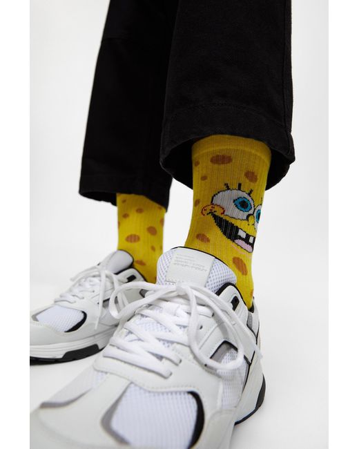 Pull&Bear Yellow Spongebob Squarepants Socks for men