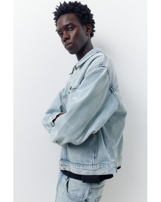 Pull&Bear Blue Denim Trucker Jacket for men