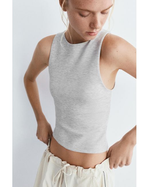 Pull&Bear White Soft-Touch Tank Top