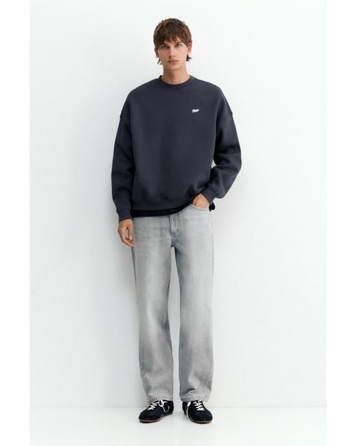 Pull&Bear Blue Stwd Boxy Sweatshirt for men