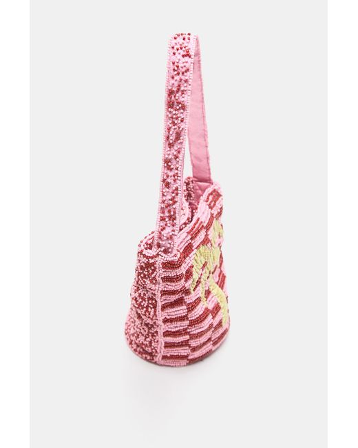 Pull&Bear White Beaded Shoulder Bag