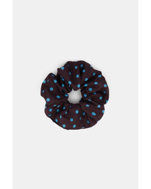 Pull&Bear Blue Polka Dot Scrunchie