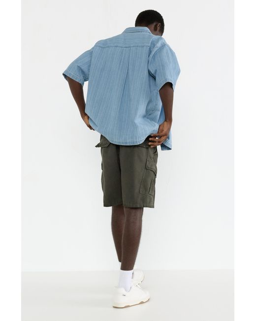 Pull&Bear Blue Cargo Bermuda Shorts for men