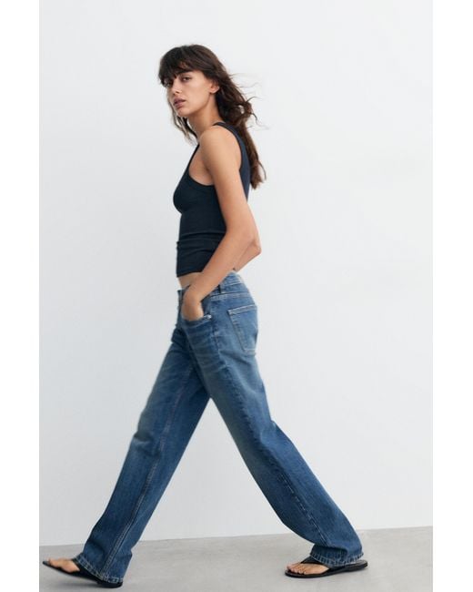 Pull&Bear Basic Tanktop in het Blue