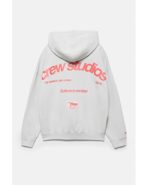 Sweat À Capuche Crew Studios Pull&Bear en coloris White