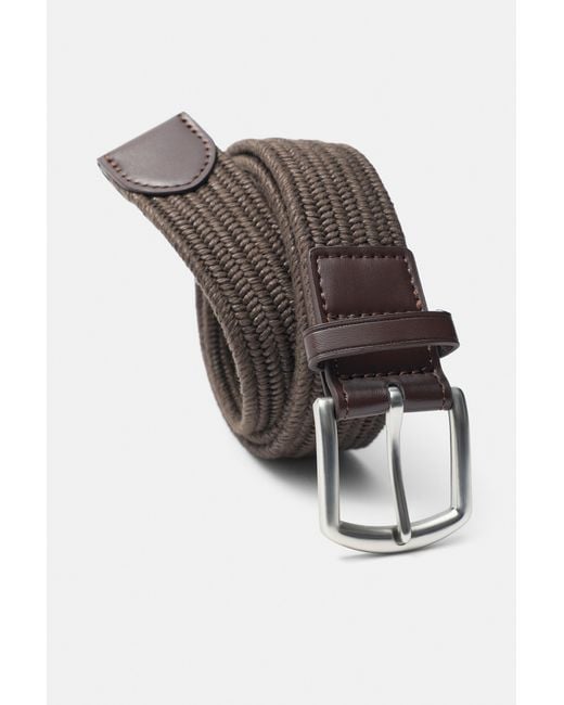 Pull&Bear Black Braided Belt for men