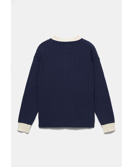 Pull Col Polo Pull&Bear pour homme en coloris Blue