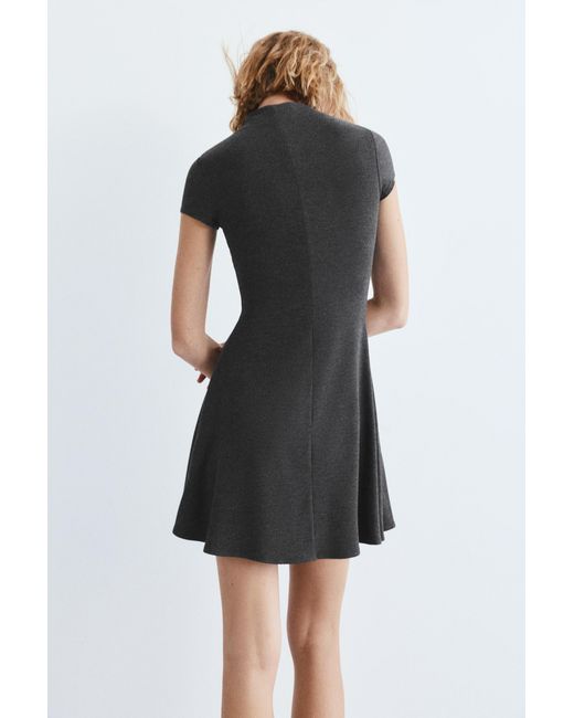 Pull&Bear Black Short Mock Neck Dress
