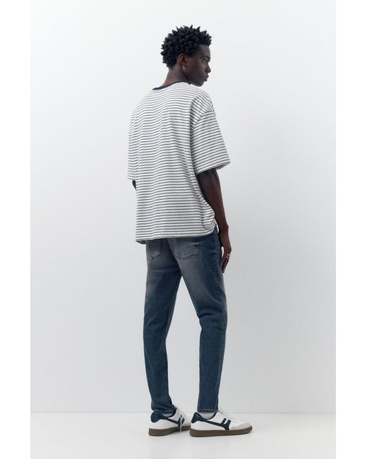 Pull&Bear Black Washed Carrot-Fit Jeans for men