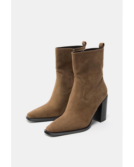 Pull&Bear Brown Style High-Heel Ankle Boots