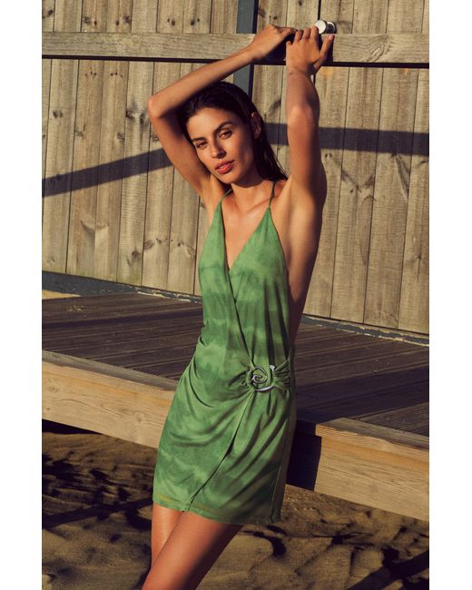 Pull&Bear Green Short Halter Dress