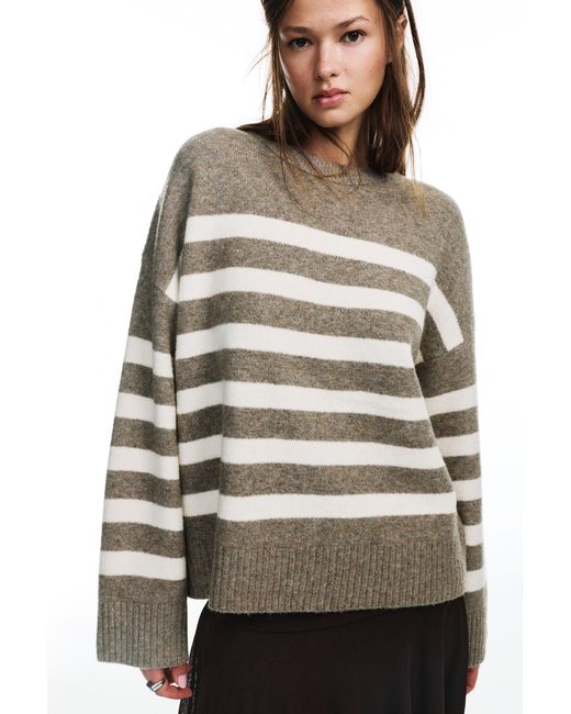Pull À Rayures Pull&Bear en coloris Gray